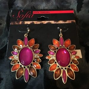 Large Crystal Flower Earrings
